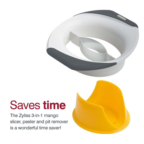 Compact storage of Zyliss mango slicer after use.