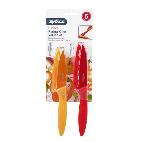 Zyliss paring knife set with sheath for safe storage and convenient access.