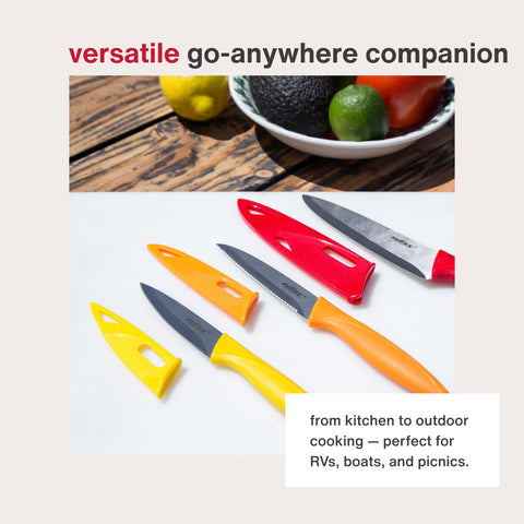 Zyliss paring and utility knives with sheaths for versatile tasks