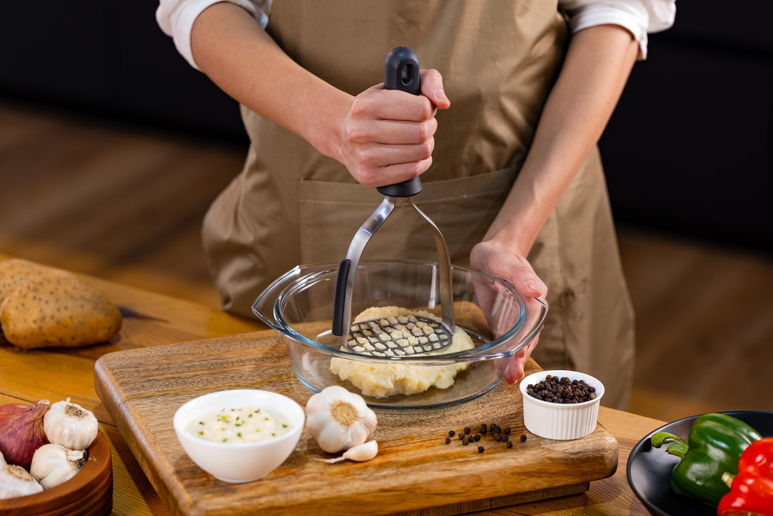 Zyliss potato masher with durable construction for lasting kitchen performance.