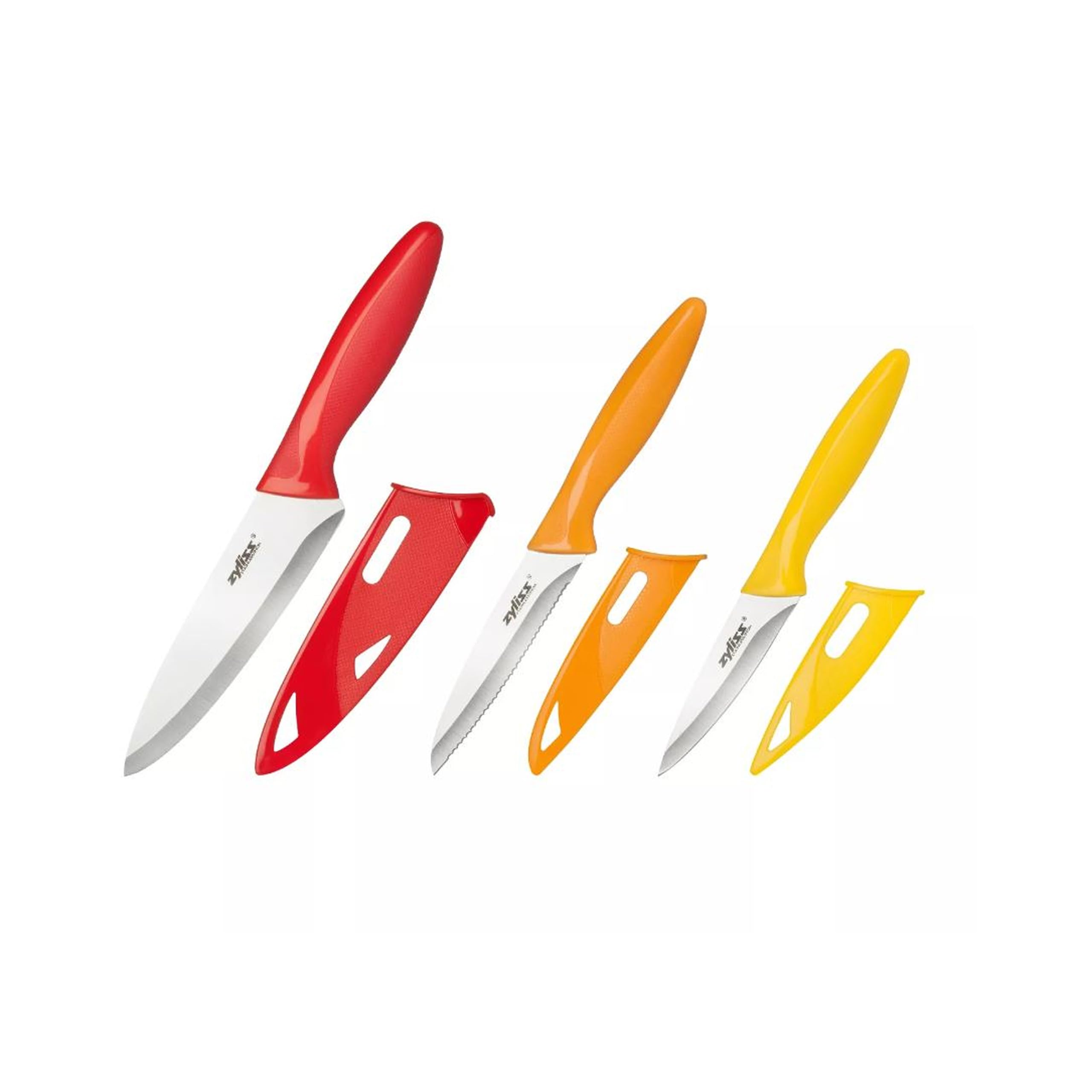 Zyliss utility knives with sheath set for safe, efficient kitchen prep