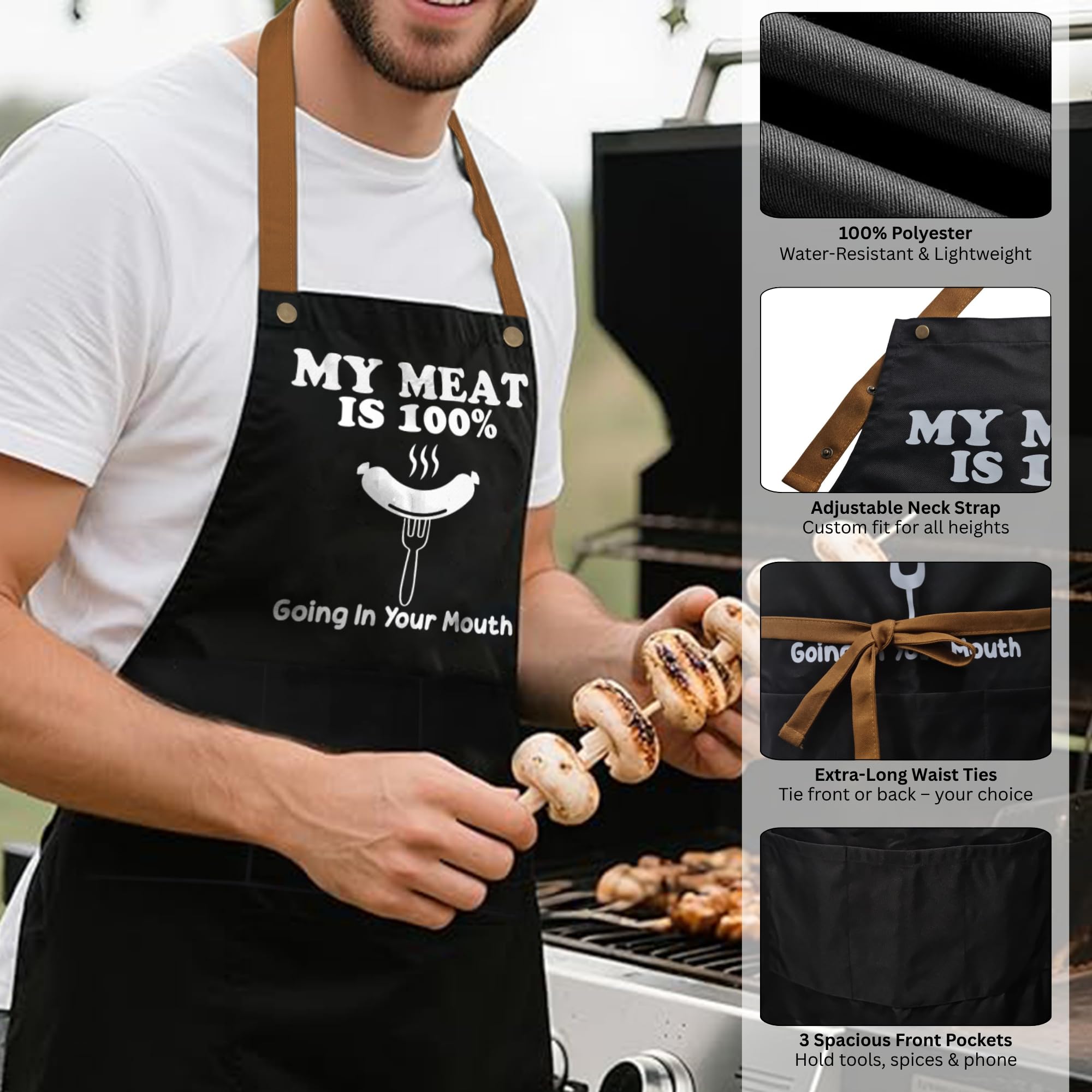 ZYNINORA apron-well-seasoned design celebrates grilling craft