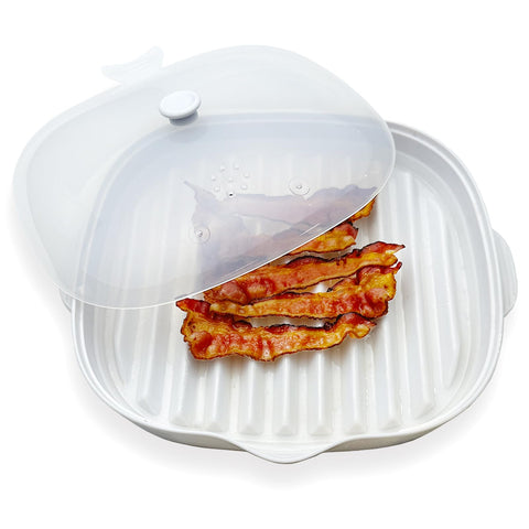 ZYXGOGOGO bacon cooker tray shows even heat for crisp bacon