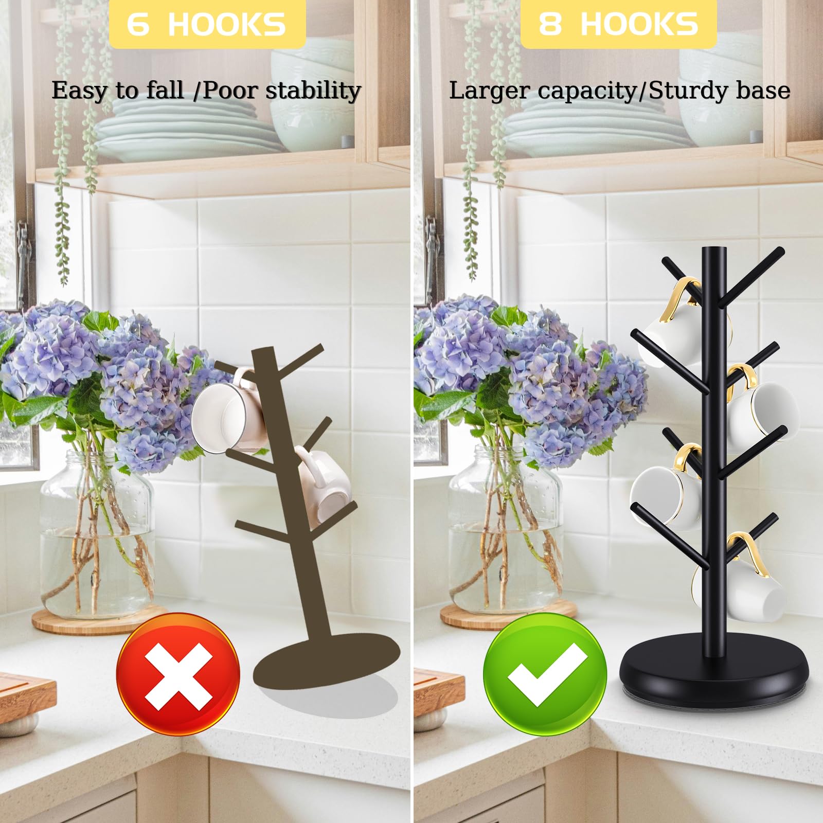 ZYZWTG Mug Holder Tree is easy to assemble without tools.