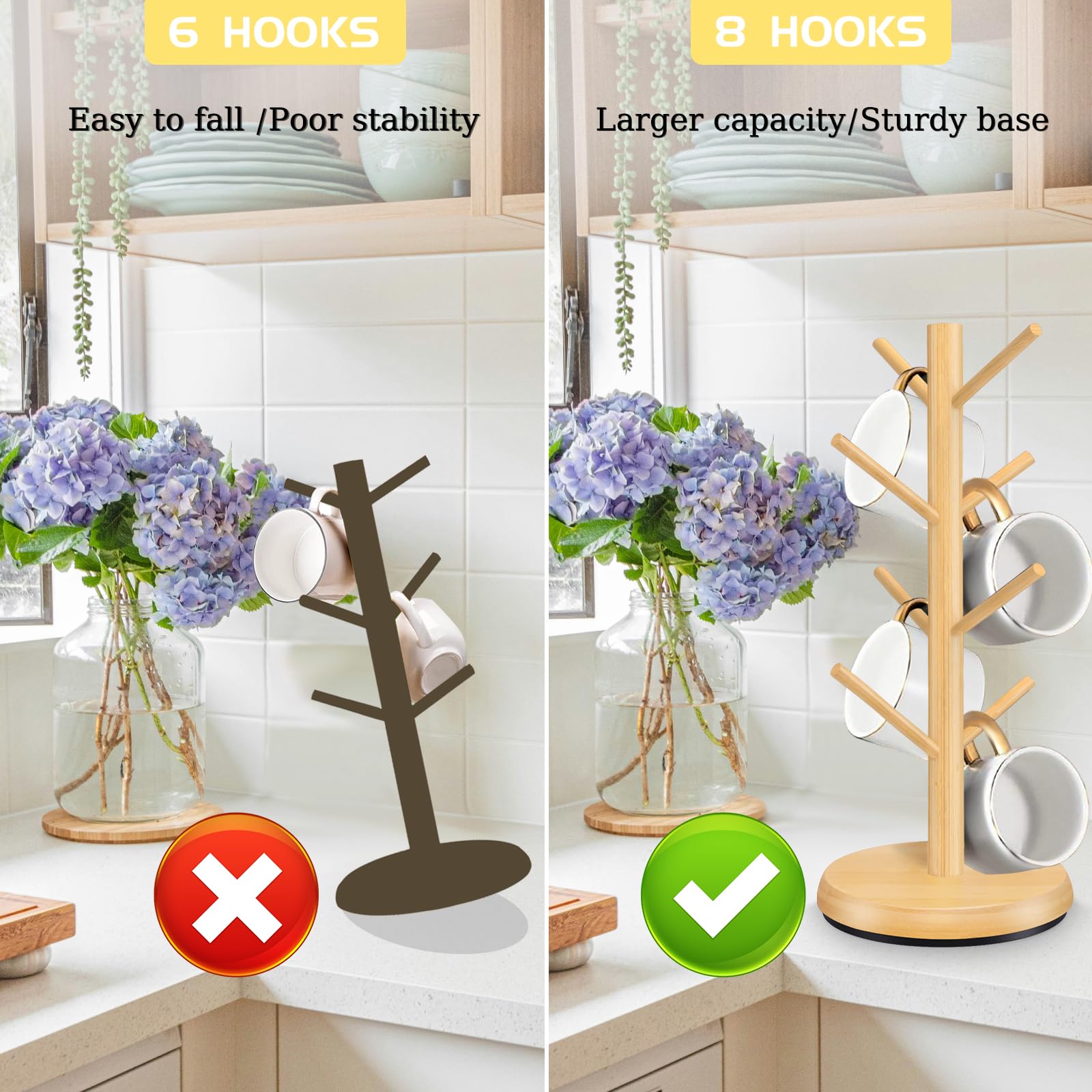 ZYZWTG mug holder tree is quick to assemble with no tools required.