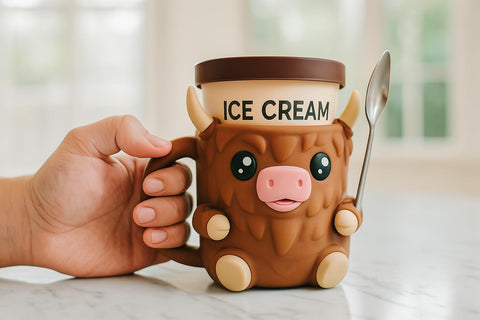 ZZ LIFE Ice Cream Pint Holder inside sleeve reducing mess while enjoying scoops.
