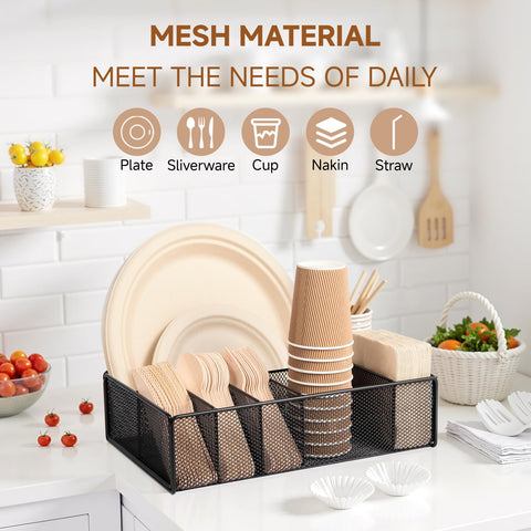 ZZDWLDHA utensil caddy on countertop holds flatware neatly during gatherings.