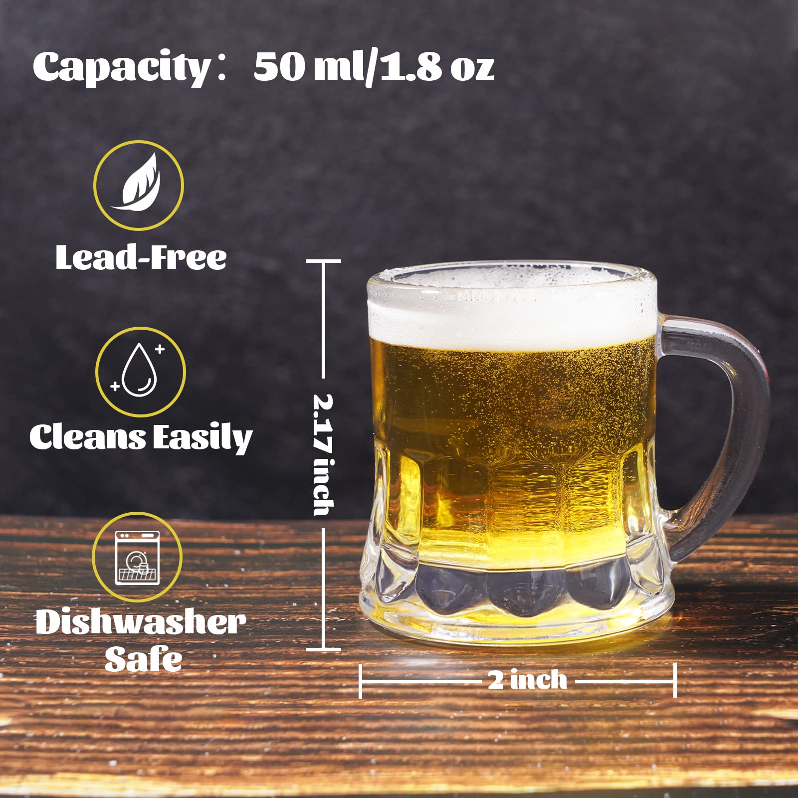 ZZYFGH clear 1.8 oz shot glasses with stable base improve handling